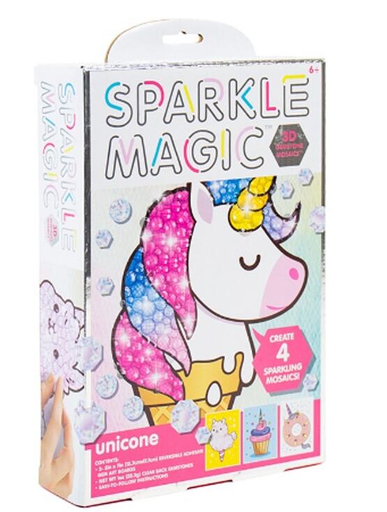 Horizon Other - Horizon Sparkle Magic 3D Sparkling Unicorn mosaics, makes 4 NEW in box
